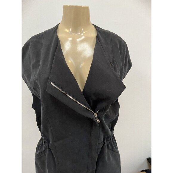 Vince black elastic waist zip up vest size l chic and stylish - Picture 4 of 7